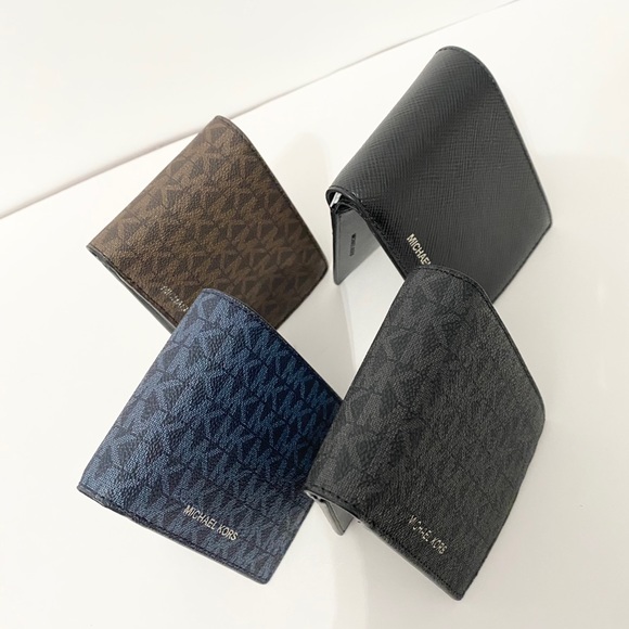 💯SOLD🆕MK Men wallet/PVC leather/brownblack color - Picture 4 of 6